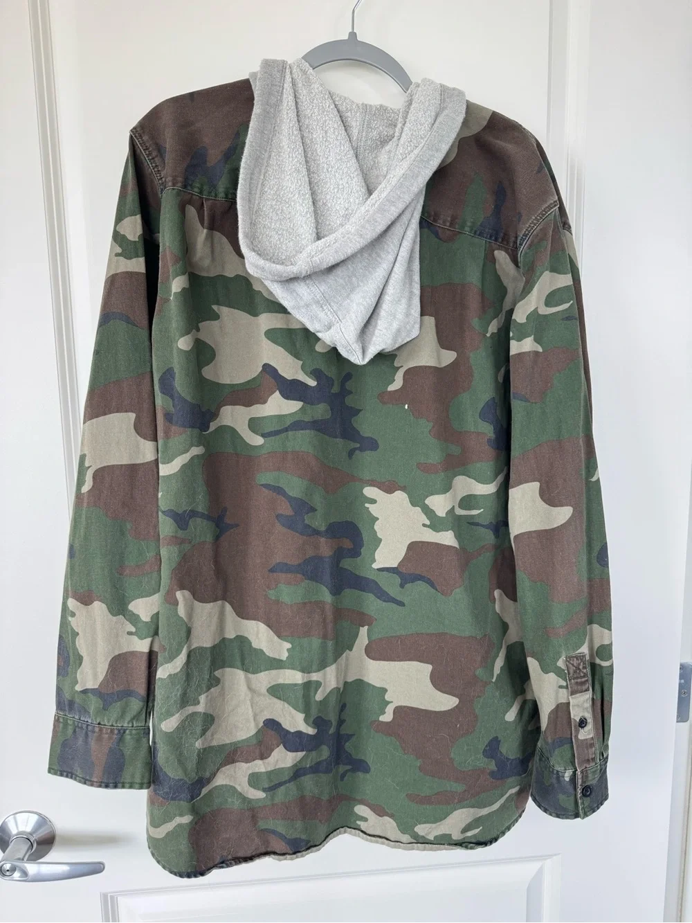 PacSun Camouflage Hooded Shacket in Green/Brown/Black